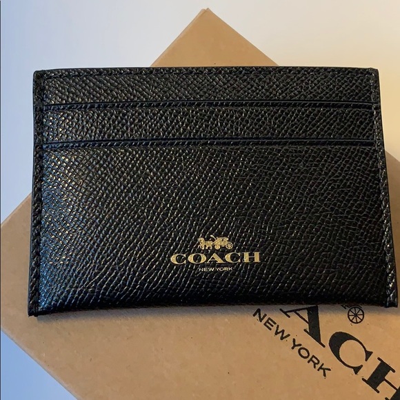 Coach Other - Coach crossgrain leather flat card case NEW